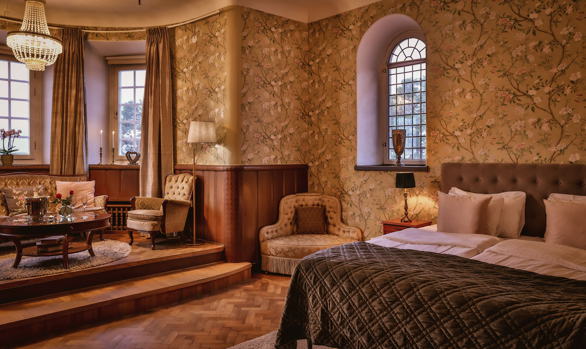 Hotellrum i herrgården på Högberga Gård på Lidingö